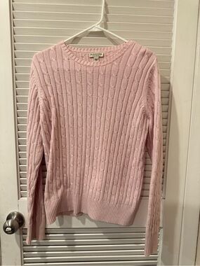 St. John's Bay Light Pink Cable Crewneck Sweater